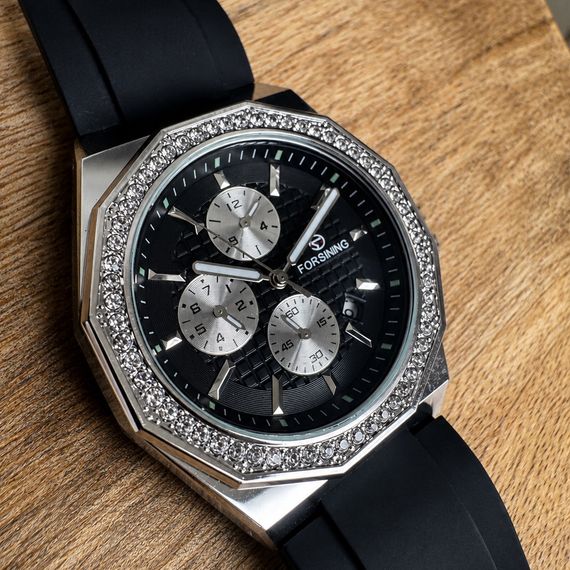 Наручний механічний годинник Forsining 8314 Black-Silver | Зображення 2