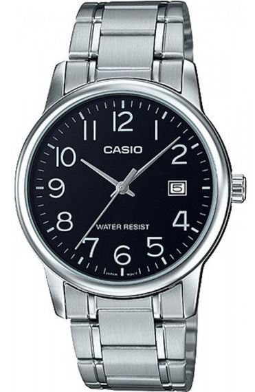 Японские кварцевые часы наручные мужские на стальном ремешке Casio MTP-V002D-1BUDF