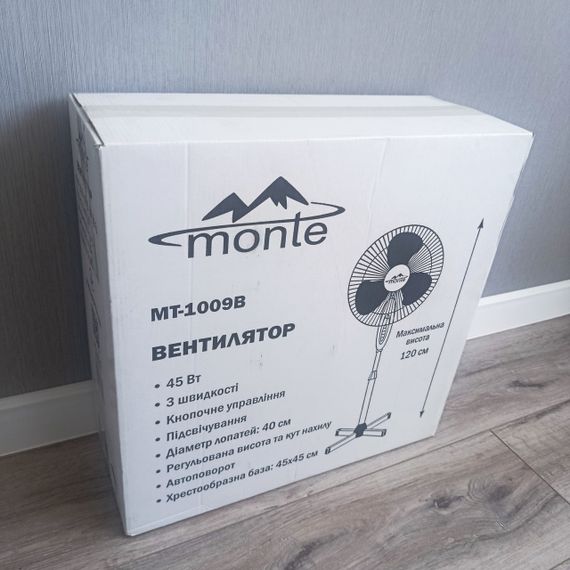 Вентилятор підлоговий Monte MT-1009B, 40 см, 45 Вт, з регулюванням швидкості | Зображення 7