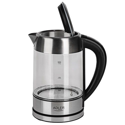 Електрочайник скляний Adler AD 1247, 1,7 л, 2200 Вт, з регулюванням температури та підсвіткою | Зображення 2