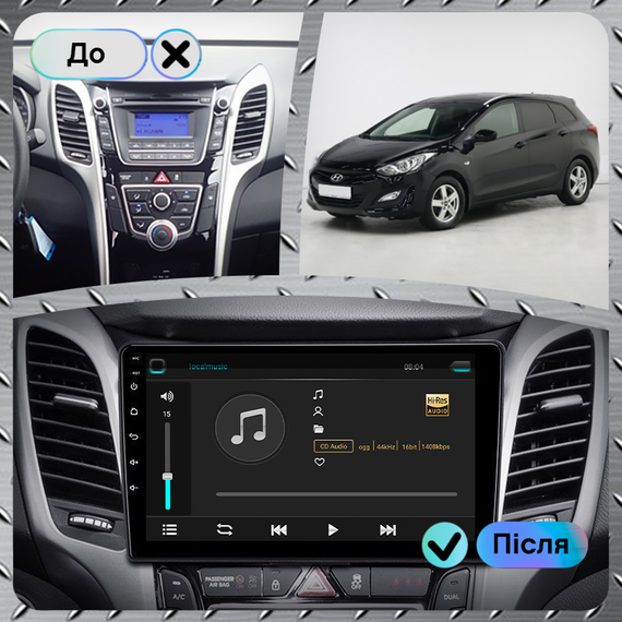 Штатная магнитола 9" Lesko для Hyundai i30 II 2011-2015 Top 4/32 4G WiFi GPS Хюндай | Зображення 2