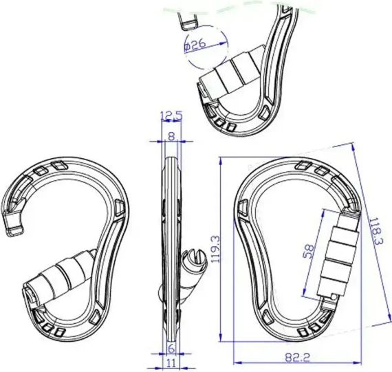 Карабин First Ascent Attack. Light blue | Зображення 2