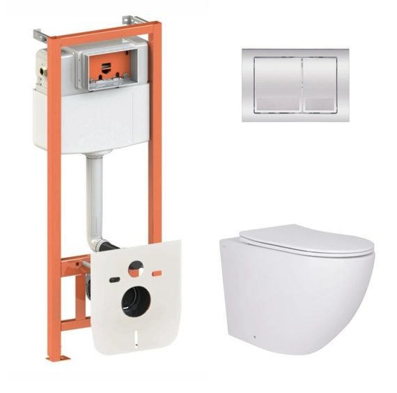 Набір Qtap Nest 4 в 1 підвісний унітаз Robin 520x365x365 + комплект інсталяції QT13332381AW47498