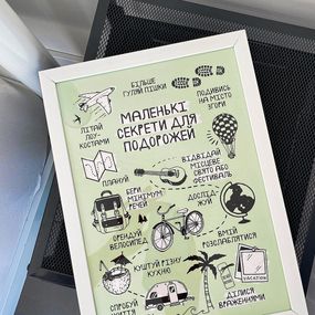 Постер в рамці Маленькі секрети для подорожей 30x42 см, A3 (WMT3_18S022_WH)