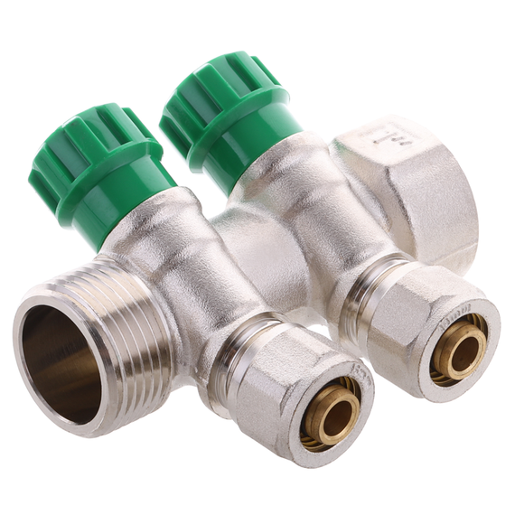 Колектор вентильний з фитингом Koer KR.1124-2 1"x2 ways (KR2832) | Зображення 2