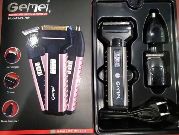 Электробритва триммер Gemei GM-789 3в1 для бороды сеточная аккумуляторная | Зображення 8