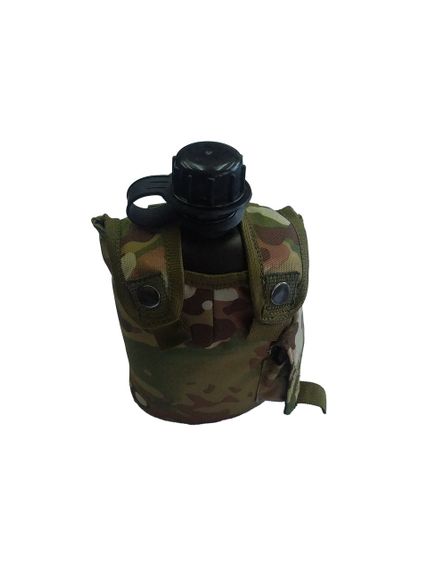 Фляга пластикова М&М 1000 мл Чорна в чохлі Мультикам (213570) | Зображення 1