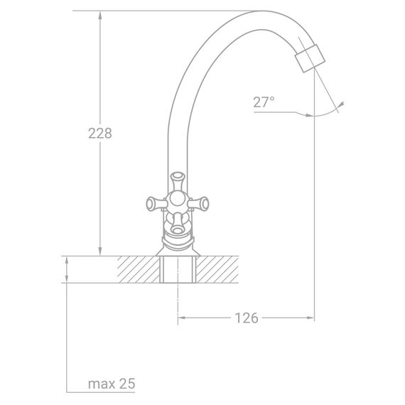 Змішувач для кухні Tau VN-1B160C 9885100 | Зображення 1