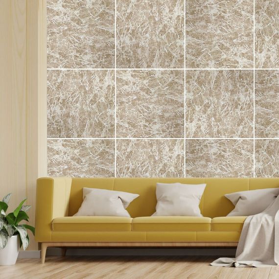 Декоративна ПВХ плита кремовий мармур 600*600*3mm (S) SW-00001619 | Зображення 1