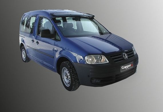 Козырек на лобовое стекло (черный глянец, 5мм) для Volkswagen Caddy 2004-2010 гг | Зображення 1
