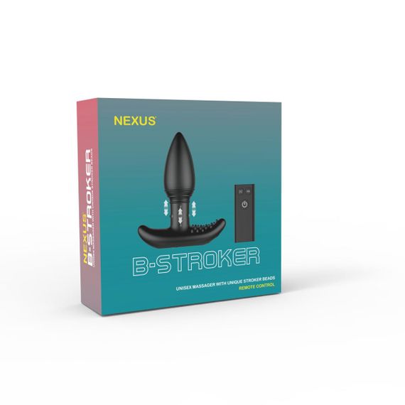 Анальна вібропробка Nexus B-stroker з масажними намистинами на ніжці з пультом Д/КУ + змазка 250 мл | Зображення 7