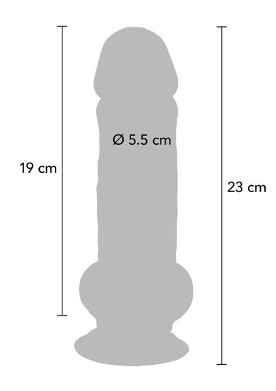 Фалоімітатор з мошонкою Deluxe Dual Density Thick Dildo TPE 23 cm Sex Aura | Зображення 8
