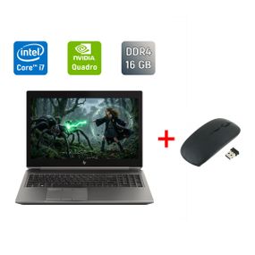 Мобільна робоча станція Б-клас HP zBook 15 G6 / 15.6" (1920x1080) IPS / Intel Core i7-9750H (6 (12) ядер по 2.6 - 4.5 GHz) / 16 GB DDR4 / 128 GB SSD + 500 HDD / nVidia Quadro T2000, 4 GB GDDR5, 128-bit / WebCam / Windows  б/в + Подарунок Миша