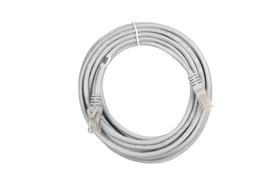 Патч-корд 2E Cat 5e,UTP,RJ45, 26AWG ,7/0.16 CCA, 5.00 m,PVC, Grey (2E-PC5ECA-500GRY) | Зображення 1