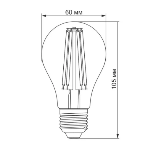 Лампа A60 7W E27 4100К 220V Filament LED Titanum | Зображення 2