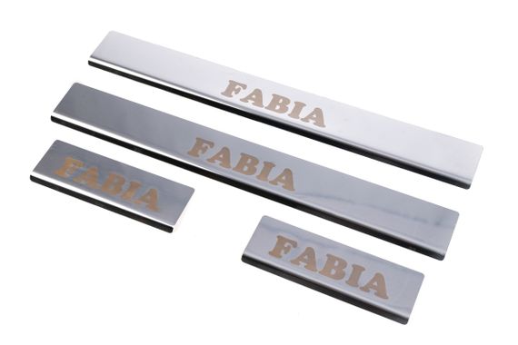 Накладки на пороги Carmos (4 шт, нерж.) для Skoda Fabia 2000-2007 гг