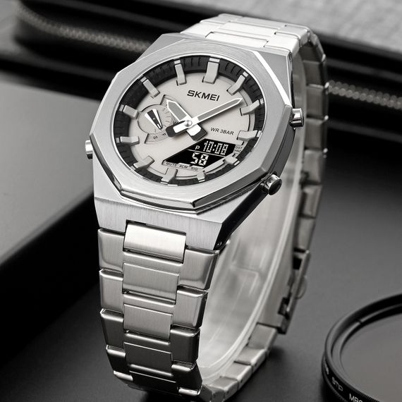 Чоловічий годинник Skmei 1816SIBK Silver-Black | Зображення 3