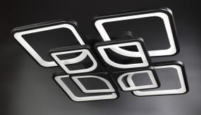 Люстра світлодіодна стельова LED світильник для квартири на стелю лед з пультом 25918 Чорний 10х56х56 см.