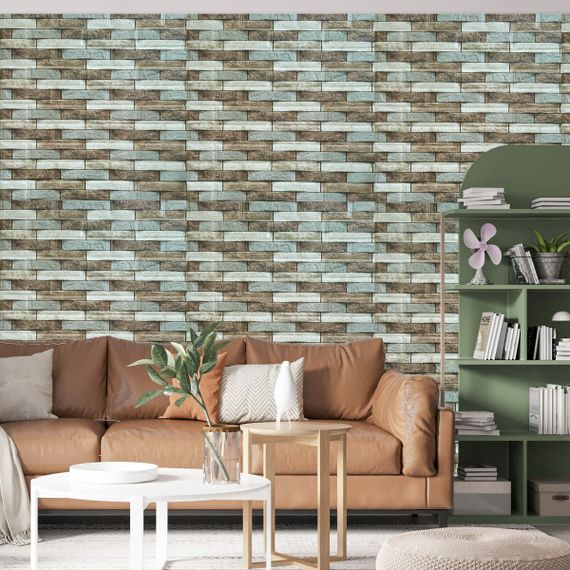 Декоративна 3D панель самоклейка під цеглу Коричневий піщаник 700х770х4мм (340) SW-00000531 | Зображення 4