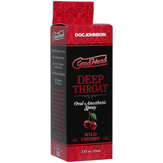 Спрей для мінету Doc Johnson GoodHead DeepThroat Spray - Wild Cherry 59 мл для глибокого мінету | Зображення 1