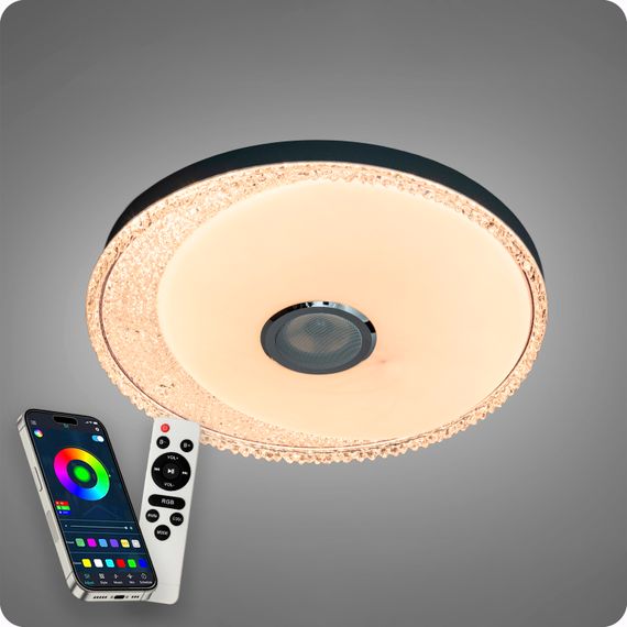 Люстра світлодіодна 517 Dlight RGB з пультом і  колонкою 80Вт Білий (02160) | Зображення 4