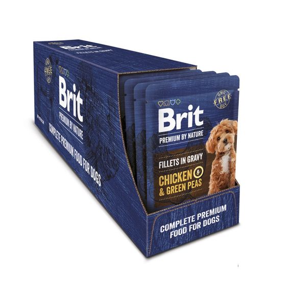 Вологий корм з куркою для собак малих порід Brit Premium Fillets in Gravy Chicken та Green Peas, 85 гр | Зображення 2