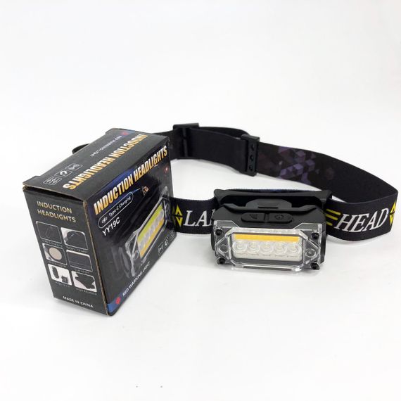 Ліхтар налобний YY-19C-5SMD+COB white+yellow+red Motion Sensor, Потужний світлодіодний ліхтарик OI-233 на голову | Зображення 8