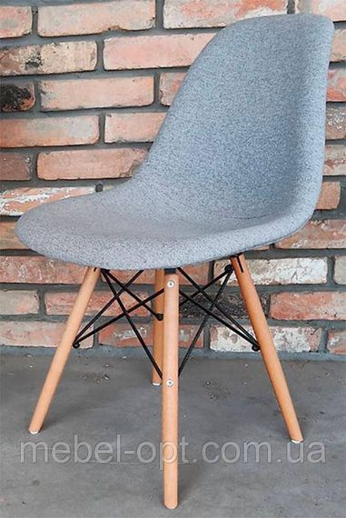 Стілець Eames тканина, сірий на букових ногах висота сидіння 46 см