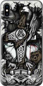 Чехол на iPhone XS Max Тату Викинг "4098u-1557-17620"