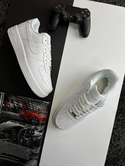Мужские зимние кроссовки Air Force 1 All White Fur , Вьетнам 45 29 см | Зображення 4