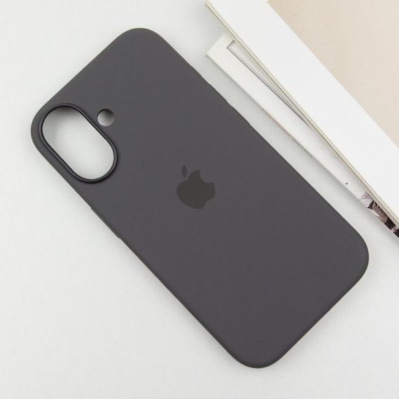 Чехол Silicone case (AAA) with Magsafe and Animation (button) для Apple iPhone 16 (6.1") Stone Grey | Зображення 3