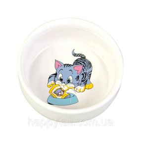 Миска Trixie для котів з котиком керамічна 11 см 300 мл