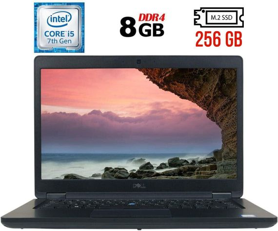 Ноутбук Б-класс Dell Latitude 5490 / 14" (1920x1080) IPS / Intel Core i5-7300U (2 (4) ядра по 2.6 - 3.5 GHz) / 8 GB DDR4 / 256 GB SSD M.2 / Intel HD Graphics 620 / WebCam / USB 3.1 / HDMI / Windows 10 б/у