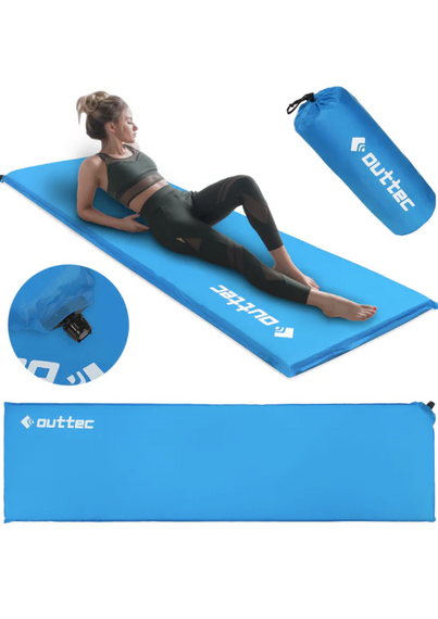 Самонадувающийся коврик Outtec 180х53х4см гладкий голубой | Зображення 1