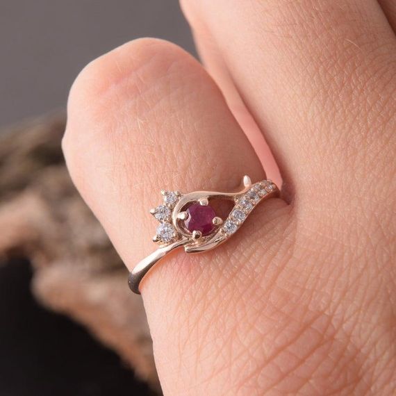 Кольцо из красного золота с рубином 20.5 | Зображення 1