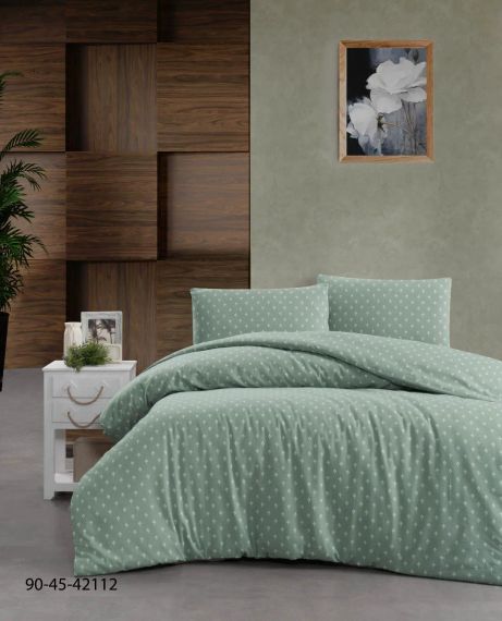 Білий з червоним Тепла постільна білизна / байкова євро розміру фланель 100%-бавовна Туреччина Cotton Collection | Зображення 3