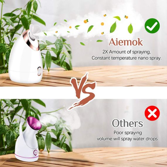 Паровой очиститель для лица Aiemok, глубокая очистка кожи, нано-ионный увлажнитель, паровая сауна для лица | Зображення 5