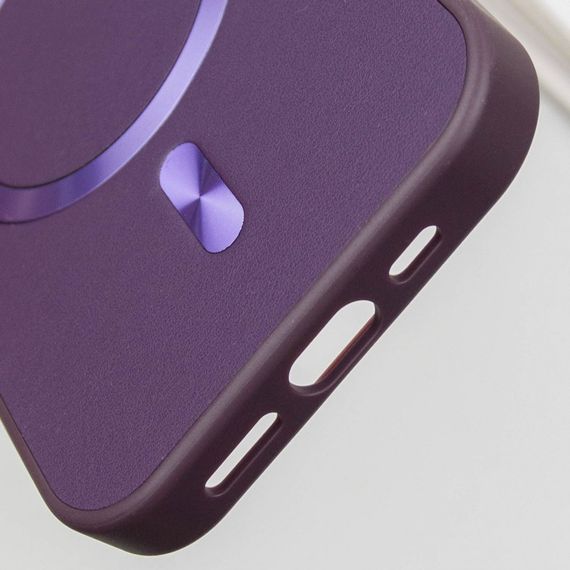Шкіряний чохол SnapCase with MagSafe для Apple iPhone 12 Pro / 12 (6.1") Dark Purple | Зображення 6