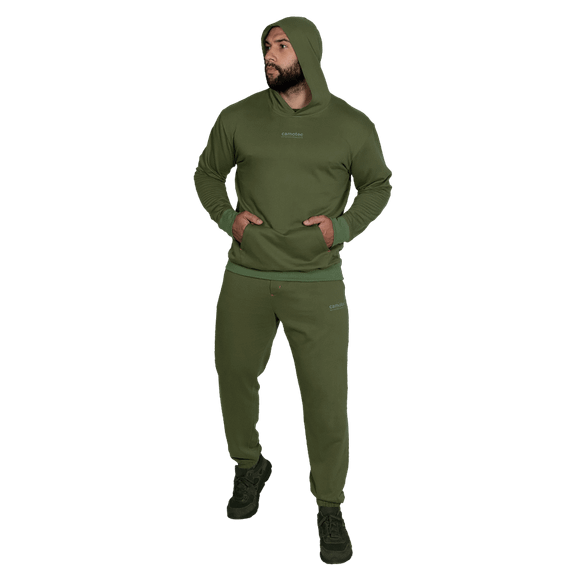 Спортивний костюм Basic Hood Cotton Олива (7383), S