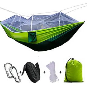 Подвесной гамак с москитной сеткой HIeha нейлоновый, с карманом, полный комплект