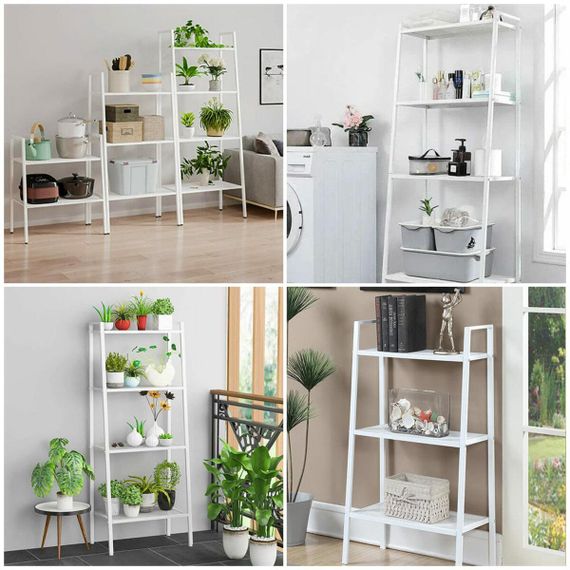 Стелаж-етажерка чотириярусний з металу білий 60*35*148см SW-00002104 | Зображення 6