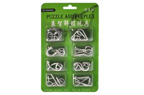 Головоломка металева E518 Unlock Metal Puzzle 8 елементів Зелена р.22*13,5*2см