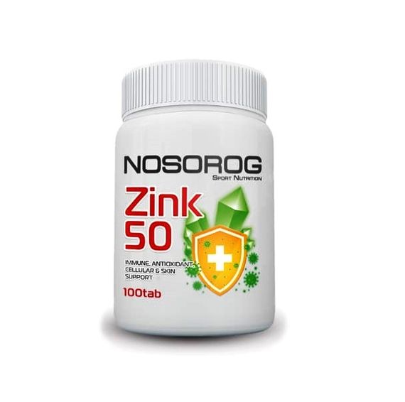 Мікроелемент Цинк для спорту Nosorog Nutrition Zinc 50 100 Tabs
