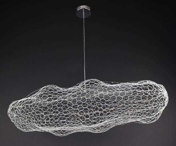 Люстра світлодіодна підвісна LED світильник для квартири на стелю лед 27661 Хром 25-200х55х150 см. | Зображення 3