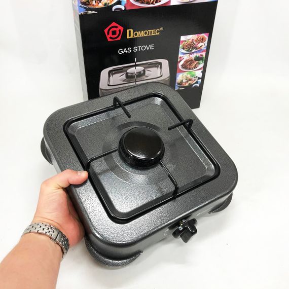 Газова плита DOMOTEC MS-6601 на 1 конфорку. Колір: сірий | Зображення 1