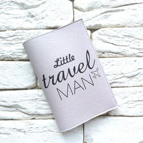 Обложка для паспорта Little travel man (серый)