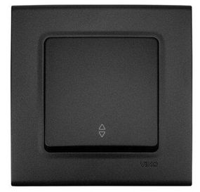 Вимикач одноклавішний прохідний VIKO Linnera, Чорна Ніч (90414004)