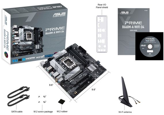 Материнcкая плата ASUS PRIME B660M-A WIFI D4 s1700 B660 4xDDR4 M.2 HDMI DP Wi-Fi BT mATX 90MB1AE0-M1EAY0 | Зображення 1