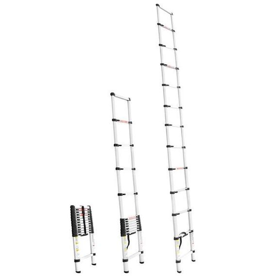 Драбина з алюмінію, телескопічна 12 сход., 3,80 м INTERTOOL LT-3038 | Зображення 1