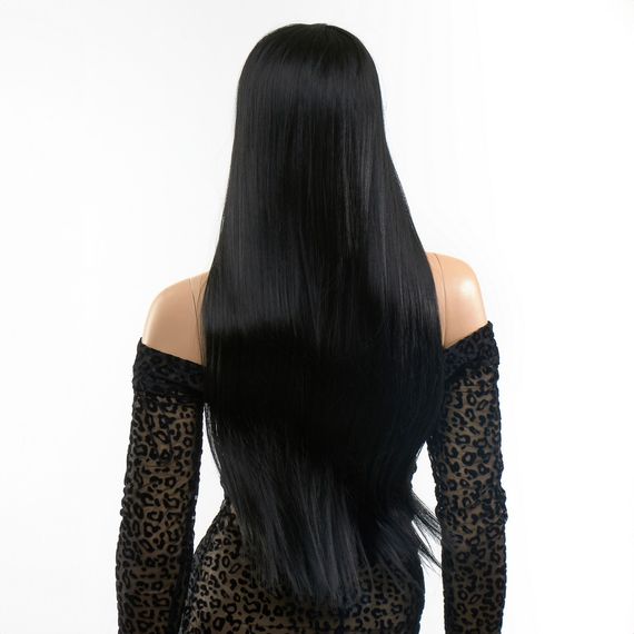 Перука пряма Fetish Hair чорна, 60 см Sex Aura | Зображення 2